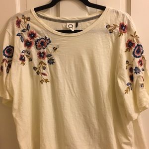 Anthropologie Madewell floral embroidered top